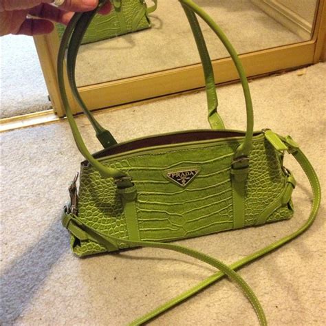 prada lime green alligator bag small prices|Prada galleria handbags.